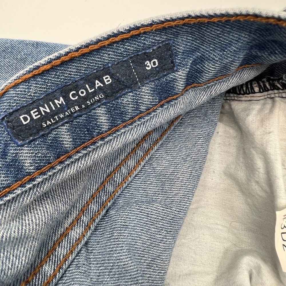 Denim Colab cut off denim jean shorts women's size 30 blue white - Picture 10 of 12